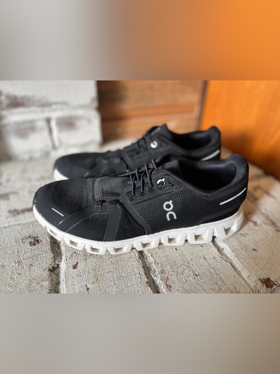 On Running Shoes - On Running women’s size 10 Cloud Sneakers in Black and White